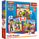 Puzzle PSI PATROL Wesołe Pieski SKYE układanka PREZENT dla dzieci TREFL 3w1