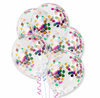 Balony z KONFETTI KOLOROWYM przezroczyste DUŻE x5