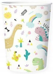 Kubeczki DINOZAURY papierowe na urodziny ROCZEK 6s