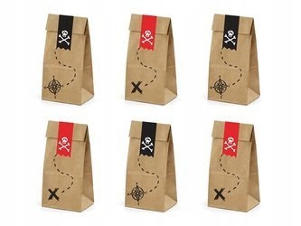 Torebki PIRACI na SŁODYCZE cukierki PREZENT 6szt