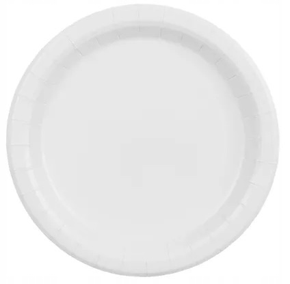 Talerzyki Papierowe Białe na Urodziny Roczek Ślub Komunię Chrzest 18cm 6szt