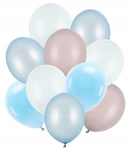 Zestaw balonów matowe NIEBIESKIE BŁĘKITNE BEŻOWE na urodziny ślub 10sz 30cm