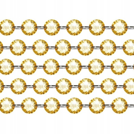 Girlanda KRYSZTAŁOWA 17mm kryształy ZŁOTA 100cm