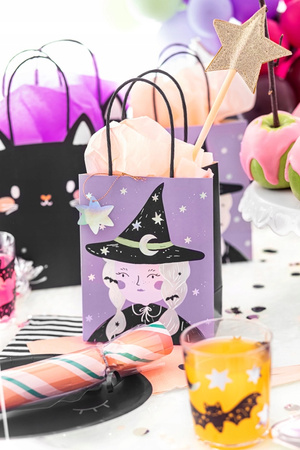 Duża Torebka na Prezenty Cukierki Czarownica Wiedźma na Halloween 8x14x18cm