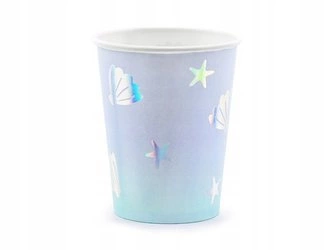 Kubeczki błękitne NARWAL papierowe na ROCZEK 6szt