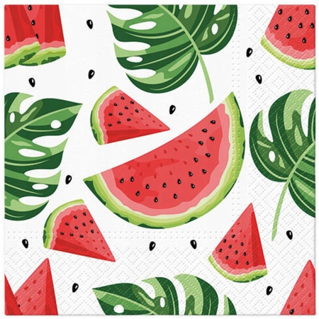 Serwetki Kolorowe Arbuzy Watermelons na Urodziny Roczek Lato 33cm 20szt