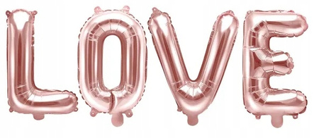DUŻY Balon Różowe Złoto foliowy LOVE na Walentynki Ślub ROSE GOLD 140x35cm