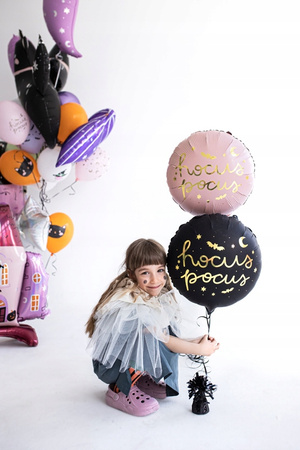 Balon foliowy Czarny Złoty Hocus Pocus Dekoracja na Urodziny Halloween 45cm