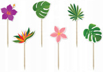 Pikery Kolorowe Hawaii Party Hawajskie na muffinki babeczki urodziny 6szt