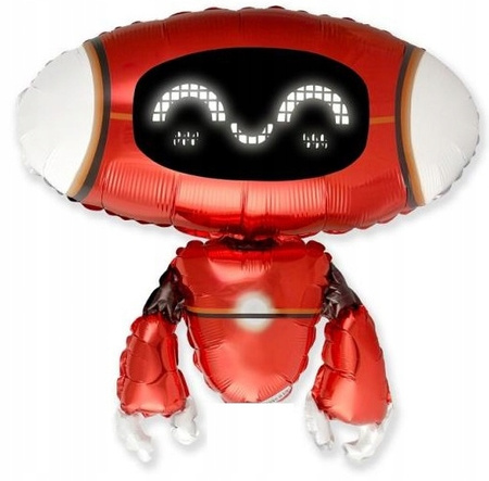 Balon foliowy Robot Red Czerwony Robocik bot na urodziny roczek party 35cm