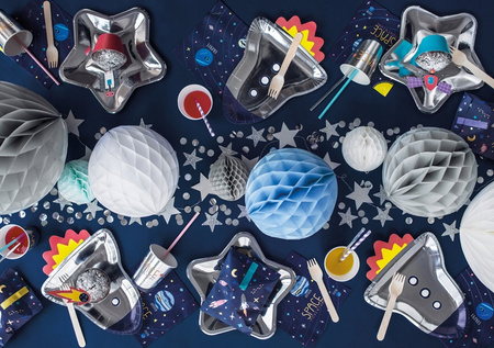 Kula bibułowa Honeycomb J. Błękit Dekoracja Wisząca na Urodziny Wesele 20cm