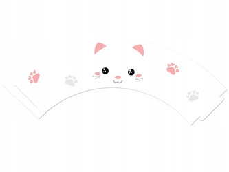 Papilotki Słodki Kotek do babeczek urodziny 6szt