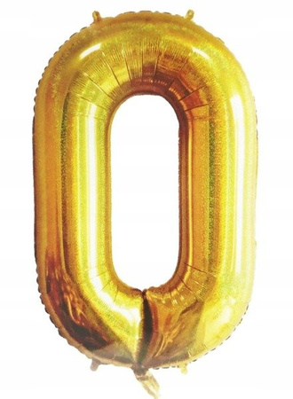 Balon foliowy na 0 urodziny ZŁOTY HOLOGRAF 100cm