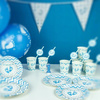 Kubeczki STÓPKI niebieskie BABY SHOWER roczek 6szt