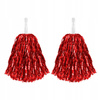 Pompony CZERWONE foliowe dla cheerleaderki tancerki czirliderki 33cm 2szt