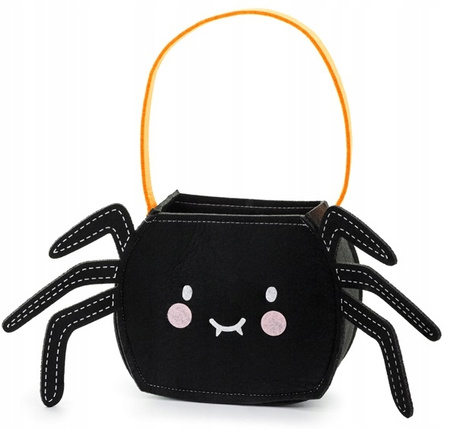 Torebka Pająk Czarna z Filcu na Słodycze Cukierki na Halloween 35x18x8cm