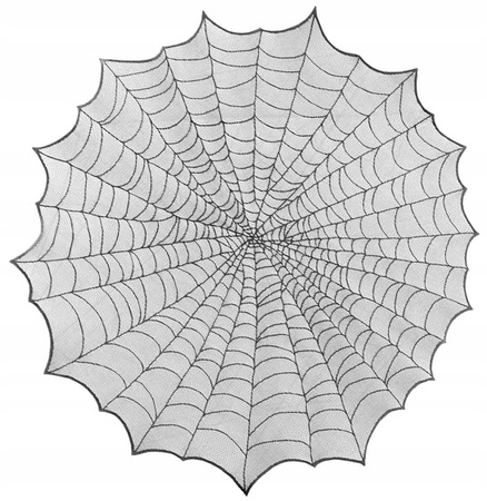 Obrus Okrągły Pajęczyna foliowy Ozdoba na Stół Urodziny Halloween 124cm