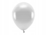 Balony ECO 30cm metaliczne SREBRNY 10szt urodziny