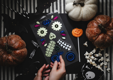 Żelowe Naklejki na Okno Dynię Świecące w Ciemności Dekoracja na Halloween