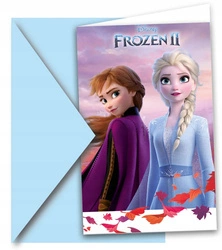 Zaproszenia Frozen 2 Kraina Lodu 2 koperty 6szt