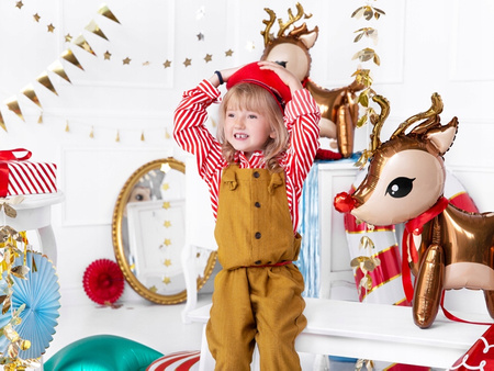 Duży Balon Stojący Renifer Rudolf Foliowy na Święta Boże Narodzenie 50x62cm