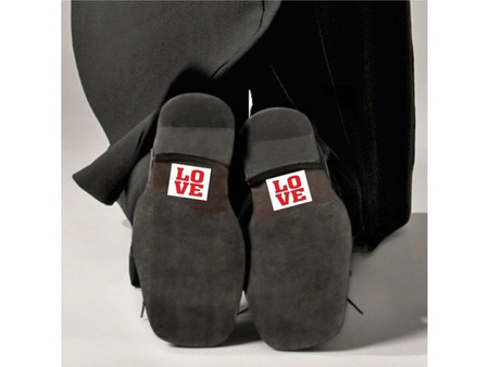 Naklejki LOVE na pod buty dla męża i żony na ślub