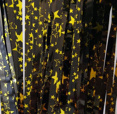 DUŻA Kurtyna CZARNA w złote gwiazdki 1x2m do ZDJĘĆ