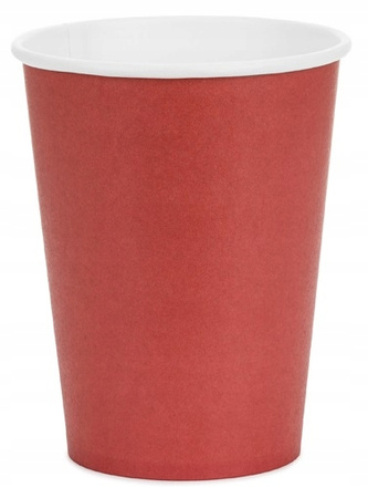Kubeczki Papierowe Ciemne Czerwone na Urodziny Roczek Ślub Party 250ml 6szt