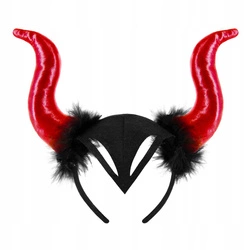 Opaska DIABLICA czerwone rogi DIABOLINA czarownica przebranie karnawał 27cm