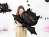 Duży Balon foliowy Nietoperz Czarny Dekoracja na Urodziny Halloween 80x52cm