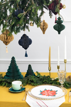 Zawieszka Kropelka Granat Bombka ozdoba Papierowa honeycomb na Choinkę 12cm