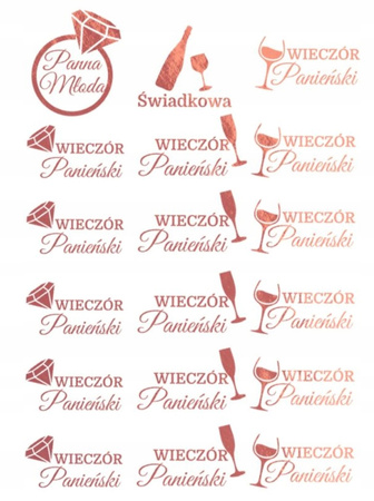 Tatuaże Różowe Złoto na Wieczór Panieński Świadkowa Panna Młoda Rose Gold