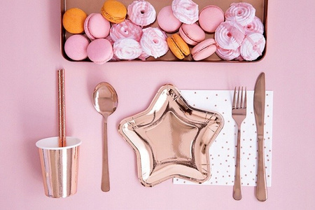 Talerzyki Gwiazdki RÓŻOWE ZŁOTO rose gold 18cm 6sz