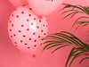 Balony RÓŻOWE w czerwone serca na wesele 5szt 36cm