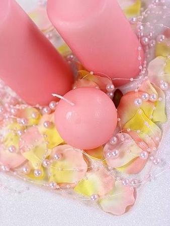 Girlandy RÓŻOWE perłowe PERŁY na stół 1,3m x 5szt