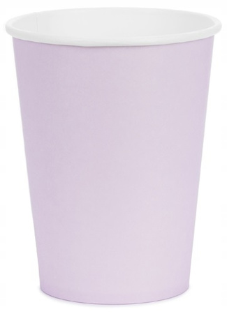 Kubeczki Papierowe Lawendowe Fiolet na Urodziny Roczek Komunię 250ml 6szt