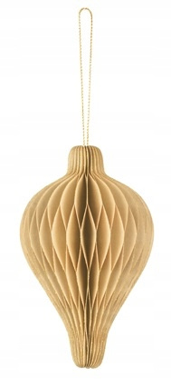 Zawieszka Kropelka Beżowa Bombka ozdoba Papierowa honeycomb na Choinkę 12cm