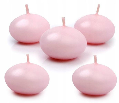 Eleganckie świeczki pływające 4cm dyski 5sz RÓŻOWE