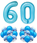 Zestaw NIEBIESKI na 60 URODZINY 100cm DUŻE balony