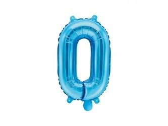 Balon foliowy NIEBIESKI cyfra 0 na urodziny 35cm