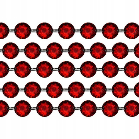 Girlanda KRYSZTAŁOWA 17mm kryształy BORDOWA 100cm