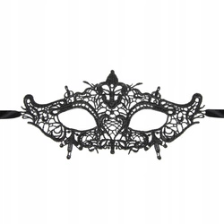 Koronkowa maska CZARNA wenecka ażurowa na KARNAWAŁ bal strój do FOTOBUDKI