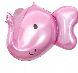 Balon foliowy SŁONIK różowy 59x51cm ZWIERZĄTKA