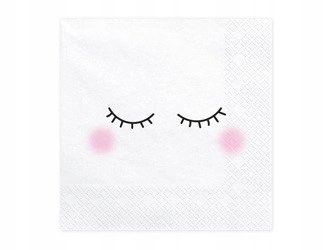 Serwetki BIAŁE papierowe BUŹKA na urodziny 33x33cm