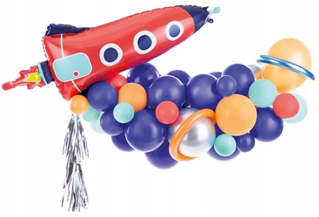 Girlanda Balonowa Rakieta Kosmiczna Zestaw Dekoracji na Urodziny 154x130cm