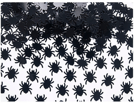 Konfetti Czarne Pająki Ozdoba Dekoracja na Stół Halloween 1,2cm 15g 500szt