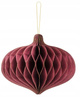 Zawieszka Owal Bordowa Bombka wisząca Papierowa honeycomb na Choinkę 18x15