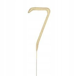 Zimne ognie sztuczne ZŁOTA CYFRA 7 urodziny tort