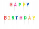 Świeczki HAPPY BIRTHDAY na urodziny KOLOROWE tort