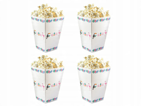 Duże Pudełka Aloha Party Hawajskie na popcorn słodycze Urodziny Roczek 6szt
